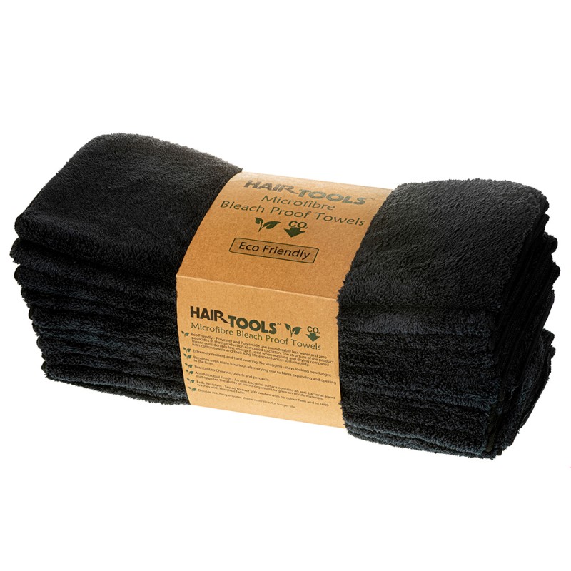 Hair Tools Microfibre Bleach Proof Towels Black